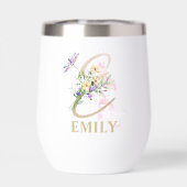 金ゴールドスクリプト文字Eモノグラムパーソナライズされた名 (背面)