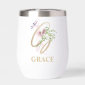 金ゴールドスクリプト文字Gモノグラムパーソナライズされた名 (背面)