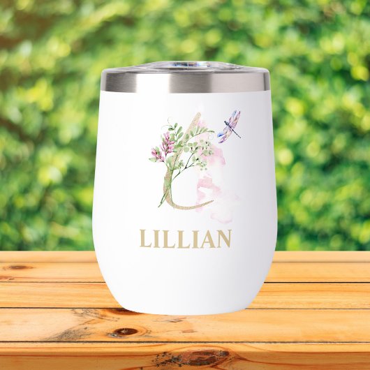 金ゴールドスクリプト文字Lモノグラムパーソナライズされた名