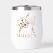 金ゴールドスクリプト文字Mモノグラムパーソナライズされた名 (正面)