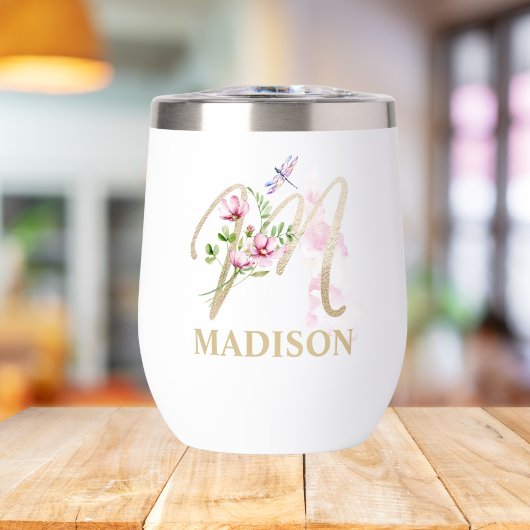 金ゴールドスクリプト文字Mモノグラムパーソナライズされた名