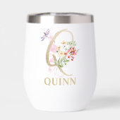 金ゴールドスクリプト文字Qモノグラムパーソナライズされた名 (背面)