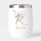 金ゴールドスクリプト文字Rモノグラムパーソナライズされた名 (背面)