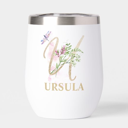 金ゴールドスクリプト文字Uモノグラムパーソナライズされた名 (背面)