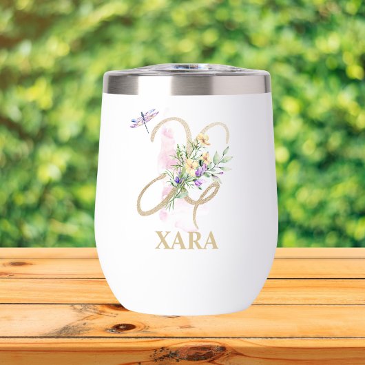 金ゴールドスクリプト文字Xモノグラムパーソナライズされた名