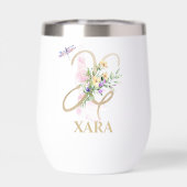 金ゴールドスクリプト文字Xモノグラムパーソナライズされた名 (背面)