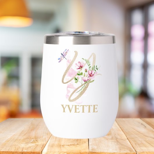 金ゴールドスクリプト文字Yモノグラムパーソナライズされた名