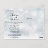 金ゴールドスクリプト日付の変更冬のイベント ポストカード (裏面)