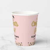 金ゴールドスクリプト紙吹雪おめでとうグレードピンク 紙コップ (右)