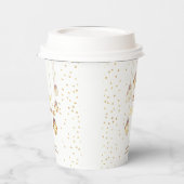 金ゴールドスクリプト紙吹雪ホワイトファミリークリスマスボール 紙コップ (左)