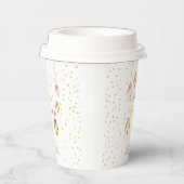 金ゴールドスクリプト紙吹雪ホワイトファミリークリスマスボール 紙コップ (右)