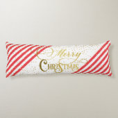 金ゴールドスクリプト紙吹雪赤いホワイトファミリークリスマス ボディピロー (裏面)