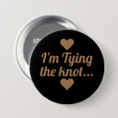 金ゴールドスクリプト結び目ボタン 缶バッジ (正面&裏面)