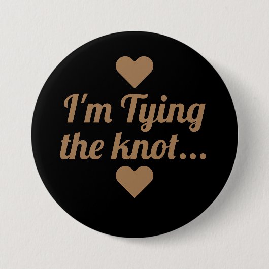 金ゴールドスクリプト結び目ボタン 缶バッジ (正面)