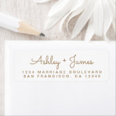 金ゴールドスクリプト結婚名の差出人住所 ラベル (インサイチュ)