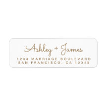 金ゴールドスクリプト結婚名の差出人住所