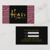 金ゴールドスクリプト美容師サロンアポイントメント#9 予約カード (正面/裏面)