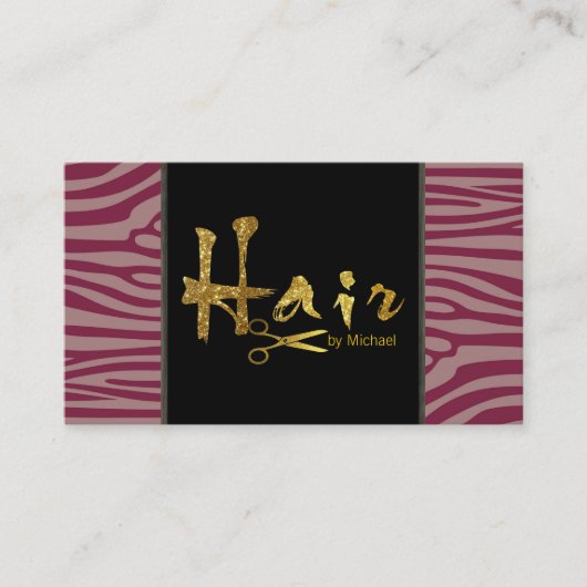 金ゴールドスクリプト美容師サロンアポイントメント#9 予約カード (正面)