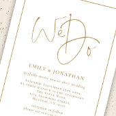 金ゴールドスクリプト行縁どQRコー結婚ド 招待状