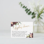 金ゴールドスクリプト表示ブライダルシャワーフローラギフトカード エンクロージャーカード (スタンド正面)