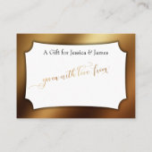 金ゴールドスクリプト表示ブライダルシャワーフローラギフトカード エンクロージャーカード (裏面)