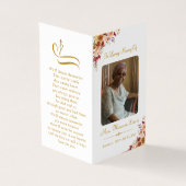 金ゴールドスクリプト記念写真フォルダー祈りの言葉カード (外部)