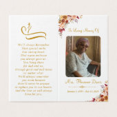 金ゴールドスクリプト記念写真フォルダー祈りの言葉カード (外部フラット)