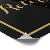 金ゴールドスクリプト退職パーティー写真ウェルカムサイン ポスター (角)