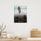 金ゴールドスクリプト退職パーティー写真ウェルカムサイン ポスター (キッチン)