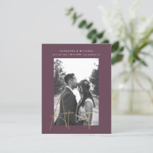 金ゴールドスクリプト1枚のフォト婚約カード