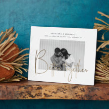 金ゴールドスクリプト1枚の写真の保存日付婚約