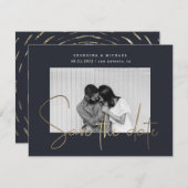 金ゴールドスクリプト1枚の写真を保存する日付はがき (正面/裏面)