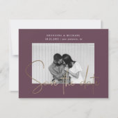 金ゴールドスクリプト1枚の写真を保存する日付はがき (正面)