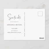 金ゴールドスクリプト1枚の写真を保存する日付はがき ポストカード (裏面)