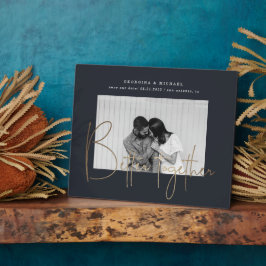 金ゴールドスクリプト1枚の写真を保存する日付婚約pla フォトプラーク