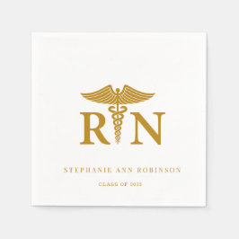 金ゴールドスクリプト2025ナース卒業パーティー スタンダードカクテルナプキン