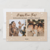 金ゴールドスクリプト3年始のリネンへの写真応援 シーズンカード (裏面)