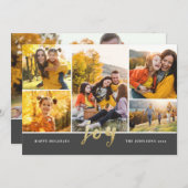 金ゴールドスクリプト6写真メリークリスマスホリデーカード シーズンカード (正面/裏面)