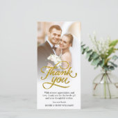 金ゴールドスクリプト | 結婚サンキューカード サンキューカード (スタンド正面)
