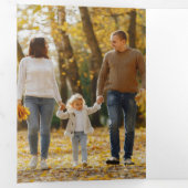 金ゴールドスクリプト |赤い格子縞 |写真 三つ折りカード (内部最初)