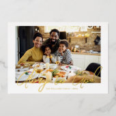 金ゴールドスクリプト | Glory to Godクリスマスホリデー写真 箔シーズンカード (正面)