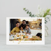 金ゴールドスクリプト | Glory to Godクリスマスホリデー写真 箔シーズンカード (立ち正面)