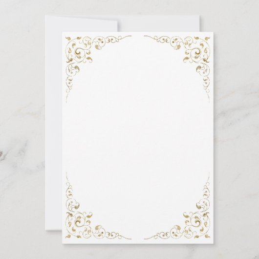 金ゴールドスクリプトBotanicalフレーム日付の保存 セーブザデート (裏面)