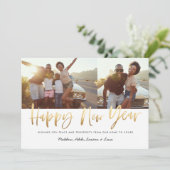 金ゴールドスクリプトhappy new 数々の year photo new year シーズンカード (スタンド正面)