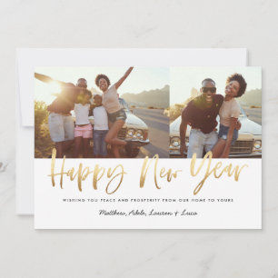 金ゴールドスクリプトhappy new 数々の year photo new year シーズンカード