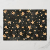 金ゴールドスクリプトHappy New Year写真 箔シーズンカード (裏面)