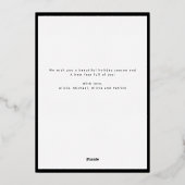 金ゴールドスクリプトMerry Christmas 3写真コラージュ 箔シーズンカード (裏面)