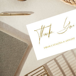 金ゴールドスクリプモダントの最小限サンキューカード サンキューカード