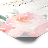 金ゴールドスクリプ絵を描トフローラ誕生日パーティーへようこそ ポスター (角)