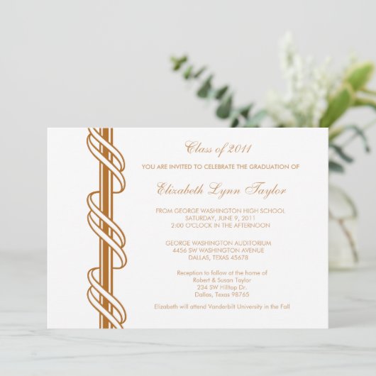 金ゴールドスクロールバーの卒業発表 招待状 (スタンド正面)